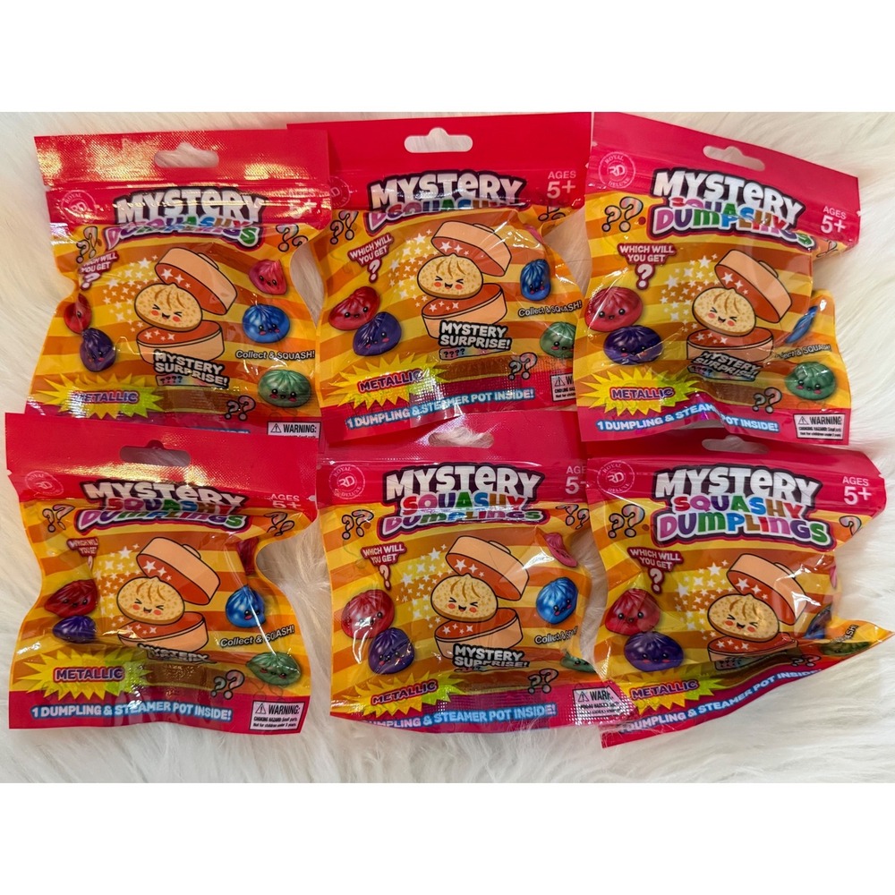 Lot of 6 Mystery Squashy Dumplings Metallic Series Blind Bag Royal Deluxe